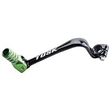 Tusk Folding Shift Lever Black/Green Tip -Fits: Kawasaki KLX110L 2010-2015