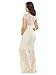 JustVH Women's Off Shoulder Short Sleeve V Neck Lace Maternity Gown Maxi Photography Dress Beige
