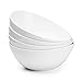 Sweese Porcelain Bowls - 42 Ounce for Cereal, Salad and Popcorn - Set of 4, White