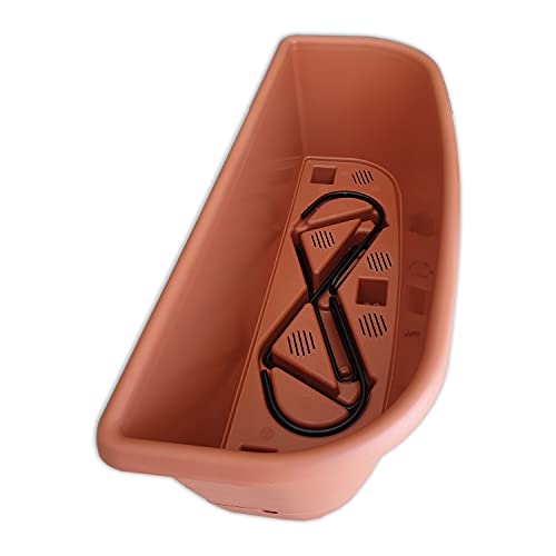 Blumenkasten MAYA aus Kunststoff mit Bewässerung und Balkonkasten Haltern, Farbe:anthrazit – Bild 3