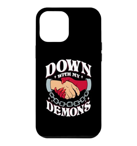 Down With My Demons Deal Handshake Aesthetic Humour Goth Case for iPhone 12 Pro…