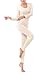 LANBAOSI Women's 2pc Long John Thin Seamless Thermal Underwear Set Nude Size Free Size