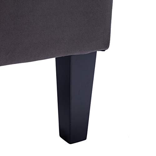 Haobo Armless Accent Chair, Button Tufted Slipper Chair Side Chair Single Sofa for Dining Room Living Room Bedroom Funiture (One Seat Gray 1) - Thumbnail 6