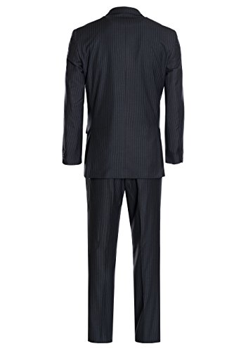 King Formal Wear Men's Premium Modern Fit Pinstripe Suit - Many Colors (Gray Pinstripe, 40 Long)â€¦