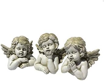 Cherub Angels Collectible Figurines, Assorted Set of 3, Perfect for a Tabletop/a Shelf Arrangement/Durable for Garden Display-Gift Giving