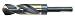 Drillco 1000EF Series High-Speed Steel Reduced-Shank Drill Bit, Black/Gold Oxide Finish, Round Shank with Flats, Spiral Flute, 135 Degree Split Point, 1-1/8" Size primary