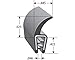 Trim-Lok DDA1501-25 EPDM Dual Durometer Rubber/Metal Carrier Flap Seal, Fits Edge 0.040
