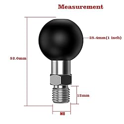 1" Ball Mount Threaded Bolt M8x1.25mm Compatible