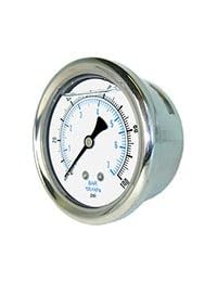 NUEVO relleno de acero inoxidable Líquido Pressure Gauge WOG Agua Petróleo Gas 0 a 100 PSI Back Mount 0 100 PSI 1 8" NPT dial de 1.5" Face para Compresor hidráulico tanque de aire
