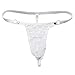 YiZYiF Men's Jacquard Lace See-Through Sissy Pouch Underwear White Large