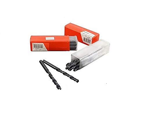 TOOLSTAR Jobber Twist Drills, HSS Jobber Bits 10pcs x 5.0mm High Speed Steel Jobber Twist Drills Jobber Drill Bit Set for Iron, Wood, Aluminum, etc.