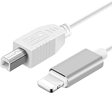 dyplay 5ft Compatible with iPhone iPad iPod 8 Pin to USB Type-B MIDI Cable Male to Male Instrument Electric Piano Audio Interface Converter