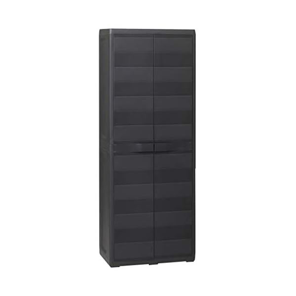 Gartenschrank Universal Multifunktionsschrank aus Kunststoff Mit 2 Türen und 3 verstellbaren belüfteten Regalen…