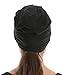 Slap Night Cap Sleep Hat - Black Women Organic Bamboo Cotton Satin Silk Satun fleece lined Bonnet Slouchy Summer Scarf Hair Cover Beanie For Women Men Lady Lightweight Light Thin Jersey Chemo