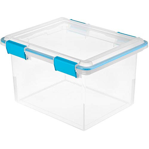 Photo 1 of ***1 is damaged****30L Clear Watertight Storage Box 4 pack 