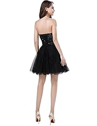 Anmor - Vestido corto para mujer con lentejuelas en forma de tul