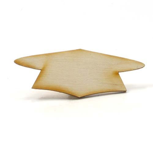 Mylittlewoodshop - Pkg of 12 - Graduation Cap - 3 inches by 1-1/8 inches and 1/8 inch thick unfinished wood(LC-GRAD03-12)