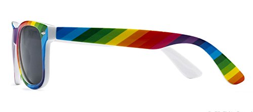 Sunglasses Classic 80's Vintage Style Design (Rainbow, Smoke)