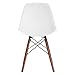 Poly and Bark Vortex Modern Mid-Century Side Chair with Wooden Walnut Legs for Kitchen, Living Room and Dining Room, White (Set of 2)