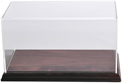 CHOICE ACRYLIC DISPLAYS Rectangular Box Case with Solid Walnut Base | 5 Sided Display Box with Wooden Base | Measures 6-1/2"H x 12" W x 6" D