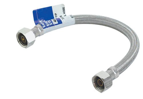 20 Inch Steel-Flex Braided Faucet Connector, 1/2 Inch FIP x 1/2 Inch Compression, Stainless Steel Faucet Supply Line, 48027