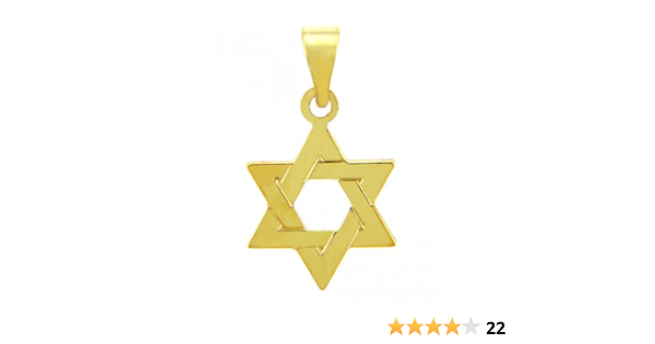 14k Gold Jewish Star of David Pendant 