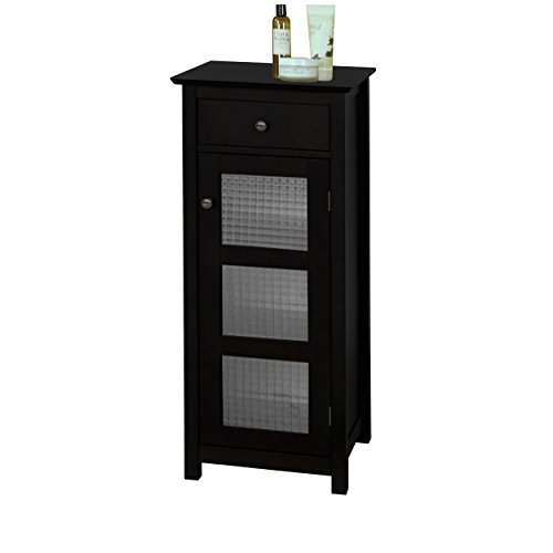 Elegant Home Fashions Chesterfield Collection Floor Cabinet with One Door and One Drawer, Espresso