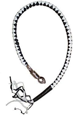 36" Black And White Leather Get Back Whip