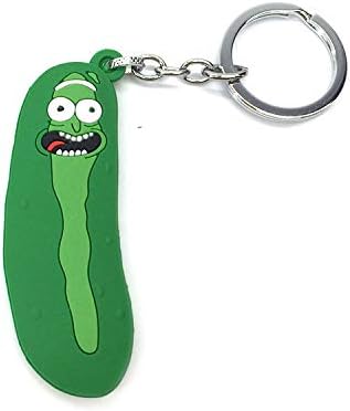 rick morty duplex pattern keychain pickle rake necklace pendant chain jewelry ornaments (rick pickled cucumbers