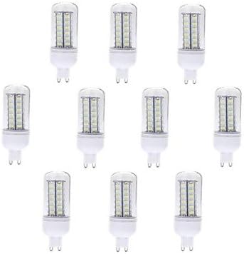 FW 10Pcs G9 7W 56x5730SMD 600LM Warm White/Cool white Light LED Corn Bulb (AC220V-240V) , cold white