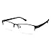 VINTAGE Designer Metal Frame Half Rim Clear Lens Eye Glasses GUNMETAL/BLACK