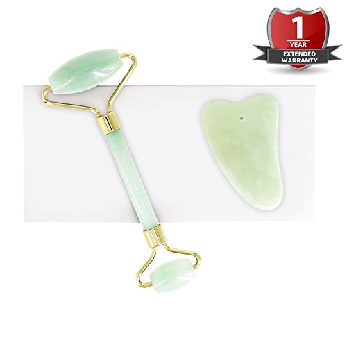 Jade Roller for Face|Gua Sha Scraping Massager Tool|Anti Aging Puffiness Facial Skin Massager Treatment Therapy  - Thumbnail 7