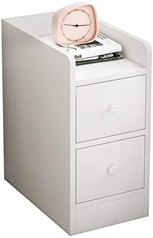 WSNBB Mesilla De Noche, Estrecho Gabinete, Encimera Grande Y 2 Cajones