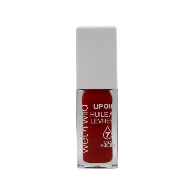 Wet n Wild Tinted Lip Oil, Nourishing & Non-Sticky Red Lip Gloss Powered by 7 Natural Oils, Lightweight Formula for Mirror-Like Glow Effect, Heart Rate Shade