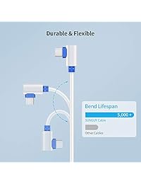SUNGUY Cable de alimentación micro USB, 15FT 4.5M Ángulo recto 90 grados Extensión de micro USB Cable de alimentación para la cámara YI, Nest Cam, Blink Camera, Cloud Cam, Echo Dot, Dropcam, Furbo Dog Camera (Blanco)