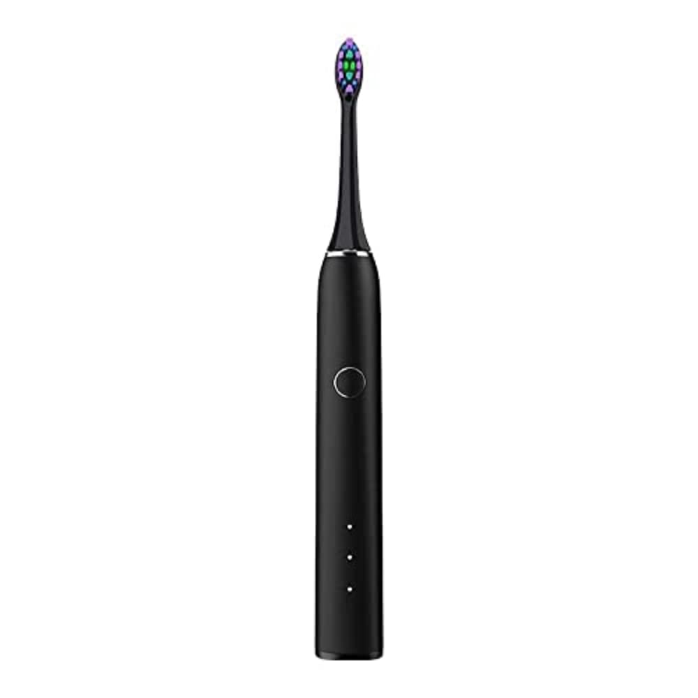 HELICIA Electric Sonic Toothbrush with 3 Modes, 2 Replacement Brush Heads, 2 Minutes Automatic Timing Function, Ergonomic Design, Black