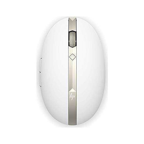 HP Ceramic White Spectre 700 Wireless Bluetooth Rechargeable Mouse with Blue LED, 800 1200 1600 DPI Switching, 4 Way Scrolling, Pair with Up To 4 Devices
