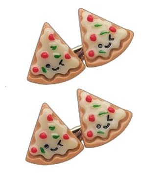 Photo 1 of 2Pcs Colorful Funny Smiley Pizza Hair Accessories,Food Hair Clips for Women and Girls,Cute Hairpins Duckbill Hair Accessories,Non Slip Hair Clip,Clips and Barrettes