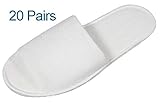 Luxehome White Terry Open Toe Spa Slippers, 20 Pairs per Case