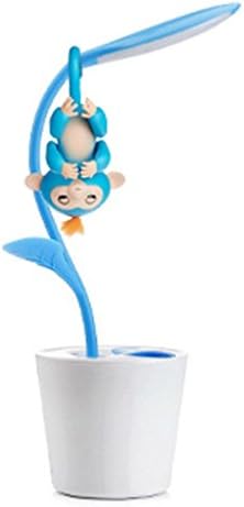 Children's Night Lights, Maikaili Finger Monkey Playset Interactive Baby Monkey Toy Kids Night Light LED Pen Holder Monkey Climbing Entertaint Platform (Blue)
