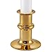 612 Vermont Ultra-Bright LED Window Candles with Timer, Battery Operated, Metal Base, White Candlestick, Adjustable Height (Pack of 4, Polished Brass)