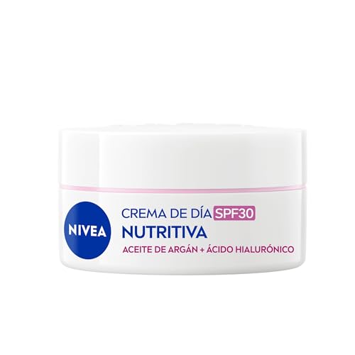Crema de Día Nutritiva - Crema Facial Hidratante - Hidratanta y Previene las Manchas - Protección Solar PF30 - Aceite de Almendra y Extracto de Magnolia Natural - Piel Seca y Sensible - 50 ml