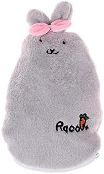 nanshoudeyi Transparent Hot Water Bottle with Cute Cartoon Plush Cover, Insulation Housewares Hot Water Bag Classic Natural Rubber Transparent Warmer Camping Reusable Hot Water Pack