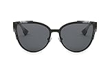 SojoS SJ2017 Cat Eye Mirrored Flat Lenses Street Fashion Metal Frame Sunglasse for Women with grey frame/grey lens