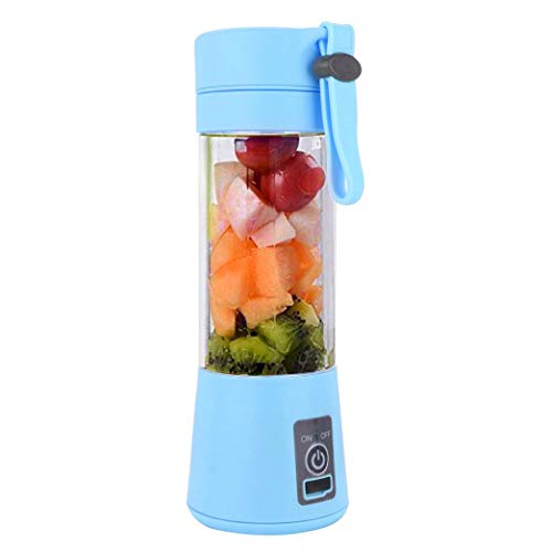 Portable Juicer Cup Clearance,380ml Rechargeable Juice Blender Magnetic Secure Switch Electric Fruit Mixer (Blue)