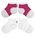 Sock Ons Classic (0-6 Months), Fushcia & White, 2 Pack