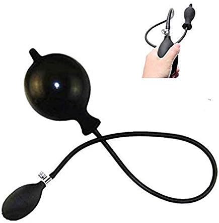 Inflatable Plug Anales Set Pump with Push Release Button Backyard Pulled Bead Pneumatic Inflating Plug Anales Stimulate massger (Black)