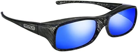 Jonathan Paul® Fitovers Mooya Large Polarized Over Sunglasses ; Black-Wind &amp; Polarvue Blue Mirror