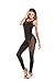 Women Mesh Stitching Back Keyhole Sleeveless See Through Jumpsuit and Romper Black