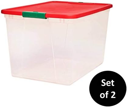 Homz Clear Plastic Storage Container With Lid Snaplock Plastic Resin Red And Green 2 Pack Baskets Bins Amazon Com Au